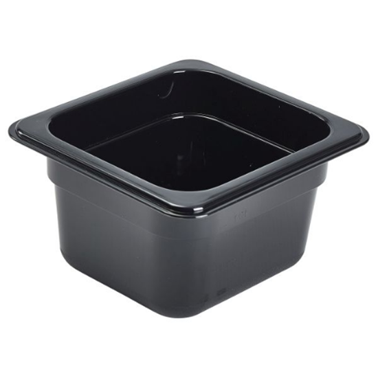 Black Polycarb Food Pan 1/6