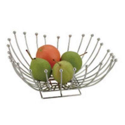 Chrome Square Fruit Bowl 